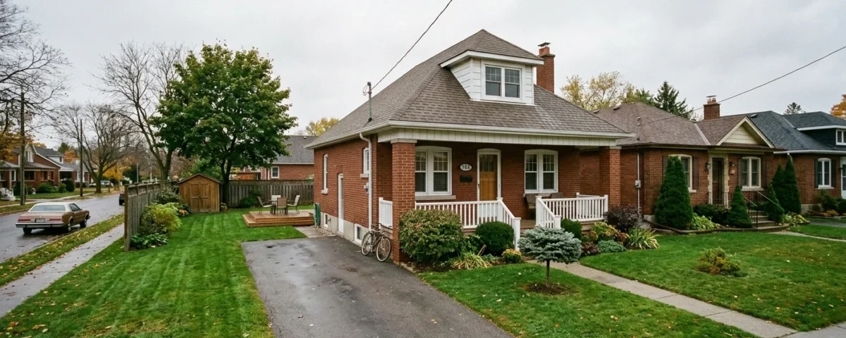 Detached older brick bungalow in East Hamilton with a deep rear yard — multi-unit conversion potential assessed by Gateway Group