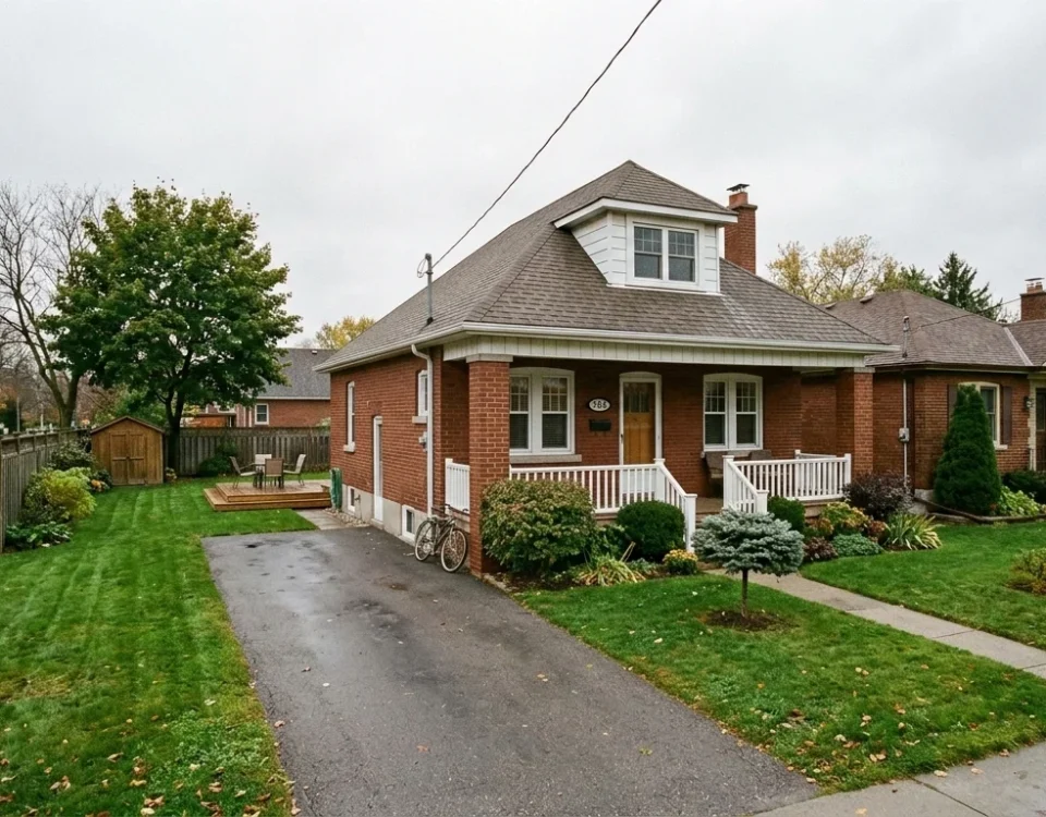 Detached older brick bungalow in East Hamilton with a deep rear yard — multi-unit conversion potential assessed by Gateway Group