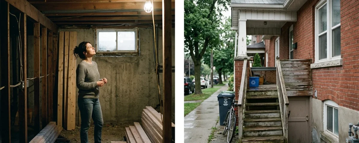Hamilton homeowner looking at basement conversion potential — older detached home with unfinished basement being assessed for a legal secondary suite by Gateway Group