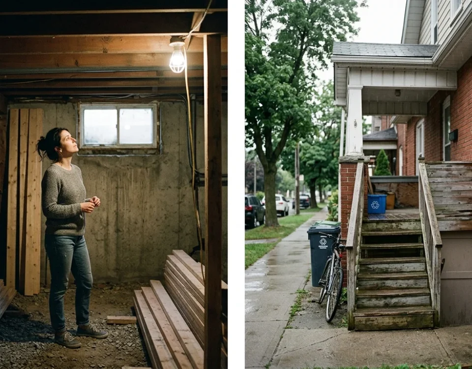Hamilton homeowner looking at basement conversion potential — older detached home with unfinished basement being assessed for a legal secondary suite by Gateway Group
