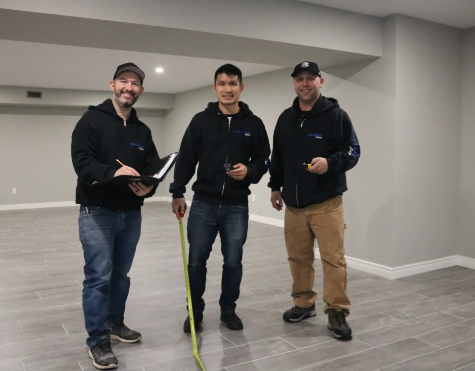 Gateway Group discussing a home renovation project with a homeowner in the Greater Hamilton Area