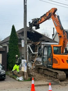 Demolition phase revealing original wiring in an older Greater Hamilton Area home